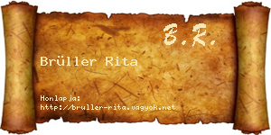 Brüller Rita névjegykártya